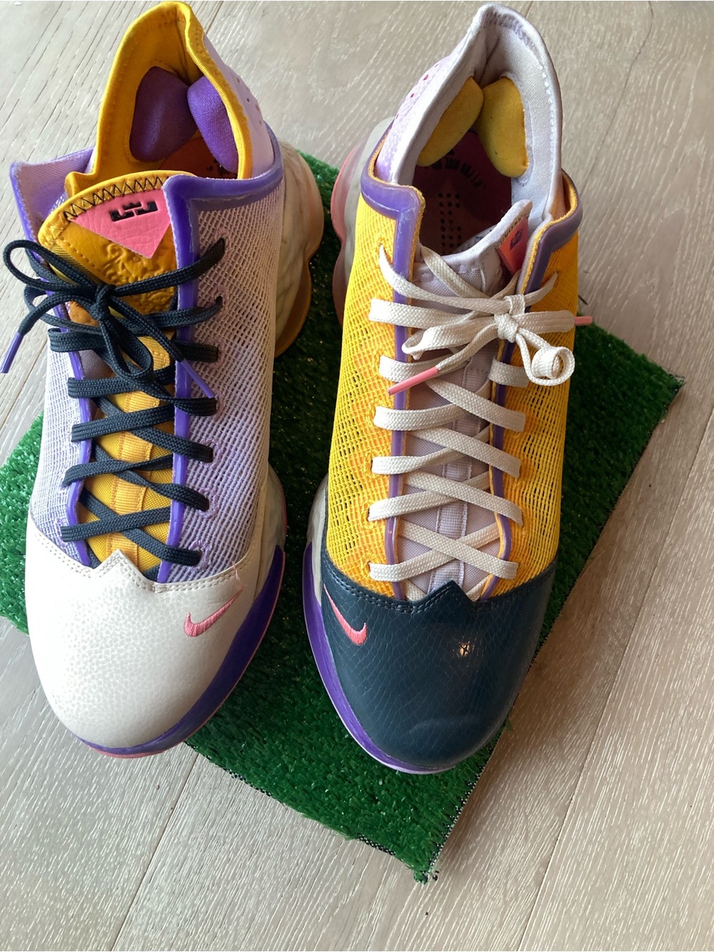 Nike LeBron X1X low mismatched sneakers
